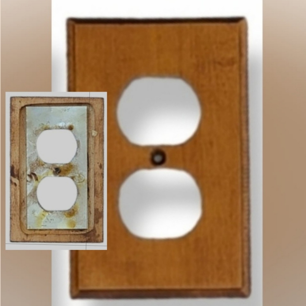 Wooden Outlet Cover with Metal Backing Plate USA